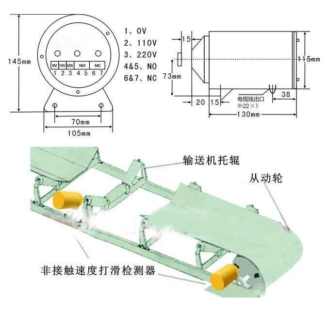 非接觸式打滑開關(guān)安裝示意圖