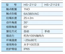 HS-Z112II防水雙向拉繩開關(guān)工廠直營(yíng)